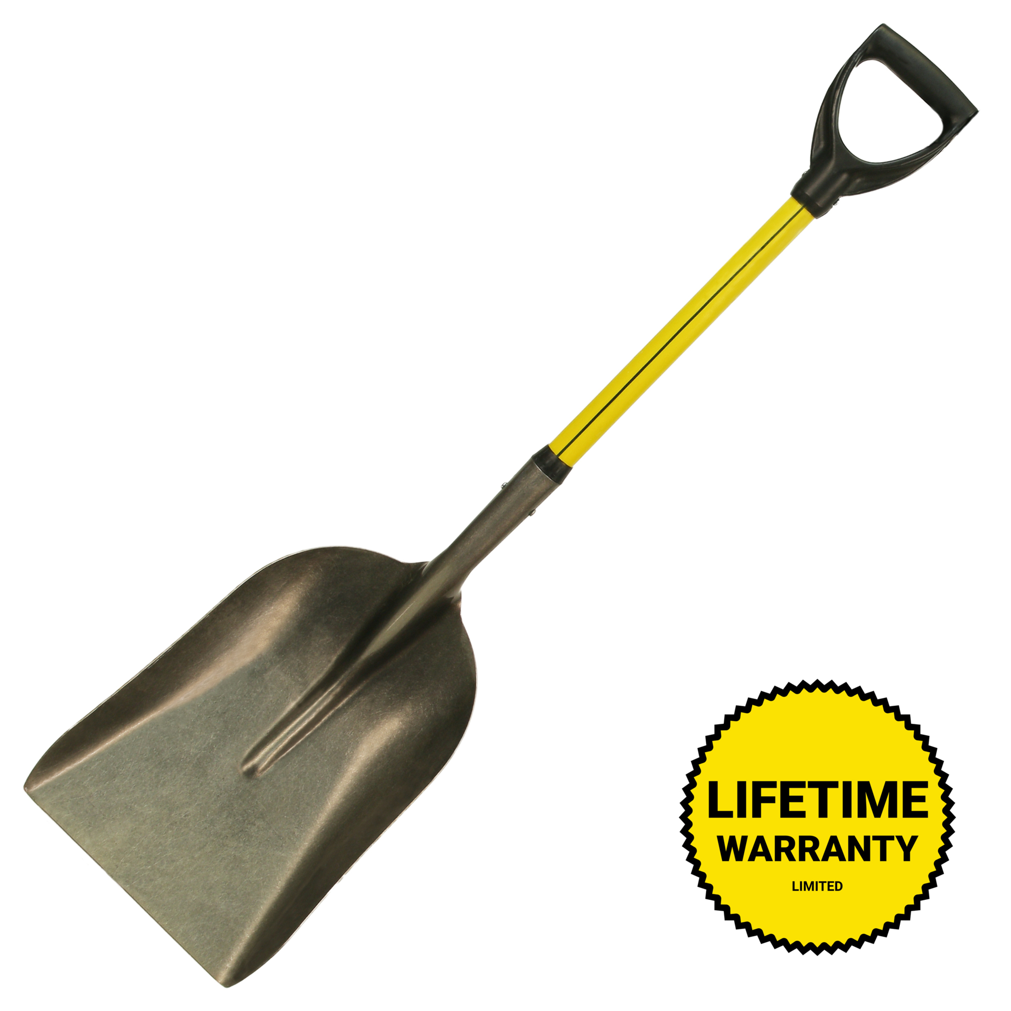 Nupla Eastern Scoop Shovel — 27in. Fiberglass Handle, Heavy-Duty 16-Ga. Steel Blade, Ergonomic D-Grip, Model# 75.69-115